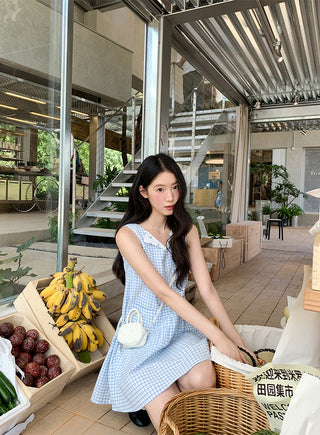 plaid sleeveless dress