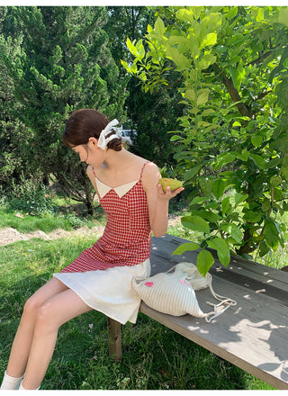 contrast gauze dress