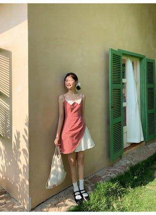 contrast gauze dress