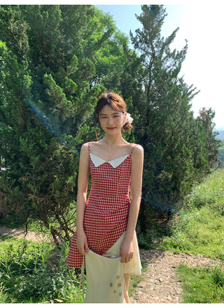 contrast gauze dress