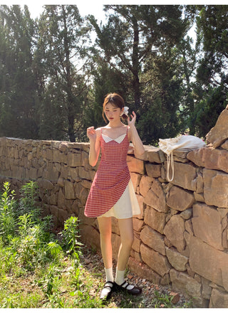 contrast gauze dress