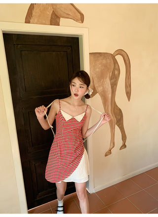 contrast gauze dress