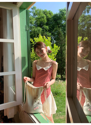 contrast gauze dress