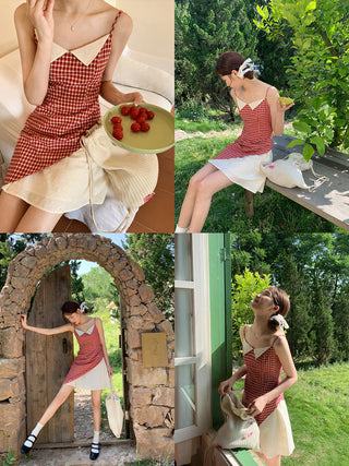 contrast gauze dress