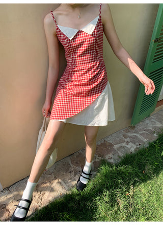 contrast gauze dress