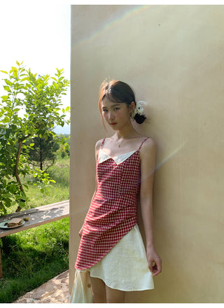 contrast gauze dress