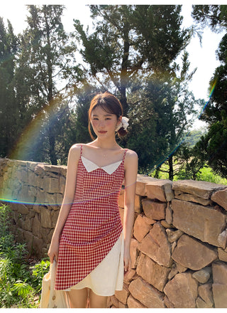 contrast gauze dress