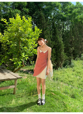 contrast gauze dress