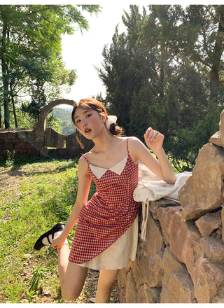 contrast gauze dress