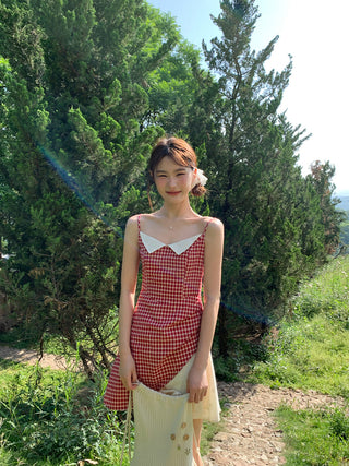 contrast gauze dress