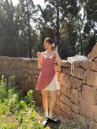 contrast gauze dress