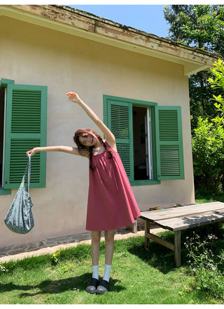 bow suspender dress