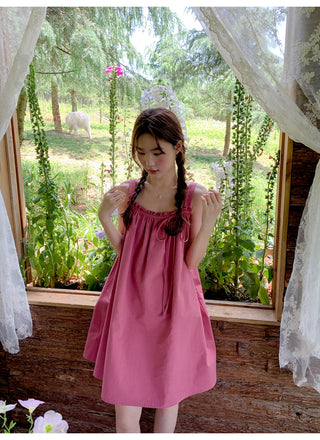 bow suspender dress