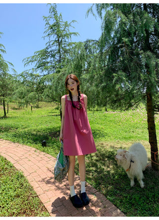 bow suspender dress