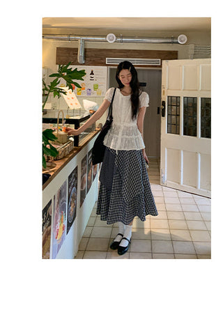 irregular plaid skirt