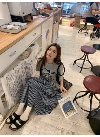 irregular plaid skirt