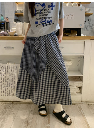 irregular plaid skirt