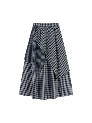 irregular plaid skirt