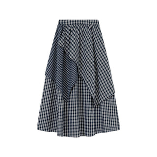irregular plaid skirt