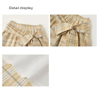 lace-up plaid skirt