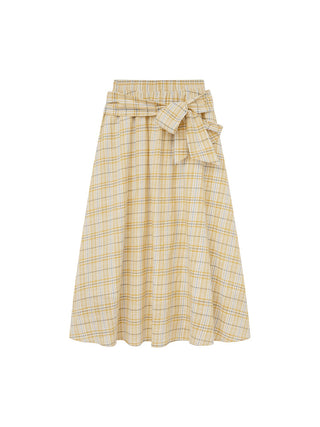 lace-up plaid skirt