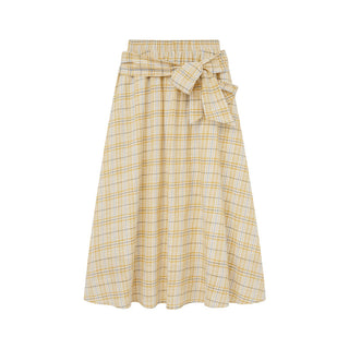 lace-up plaid skirt