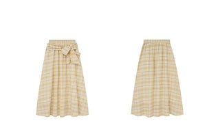 lace-up plaid skirt