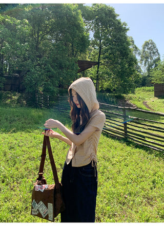 hooded plaid shirt