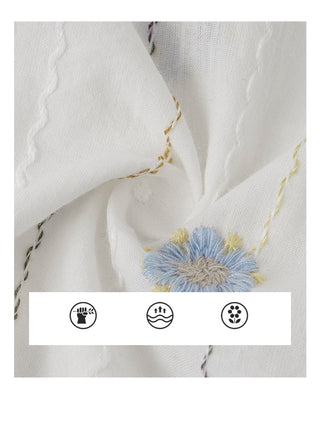 embroidered round neck
