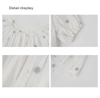 embroidered round neck
