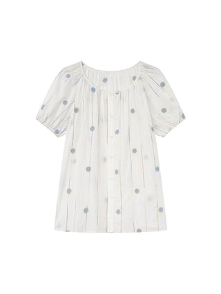 embroidered round neck