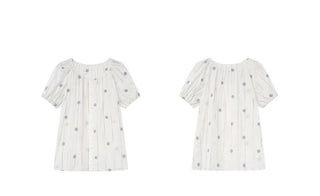 embroidered round neck