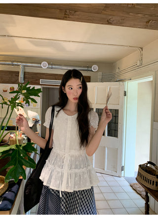 ruffled white shirt