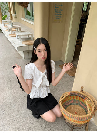 bow white shirt