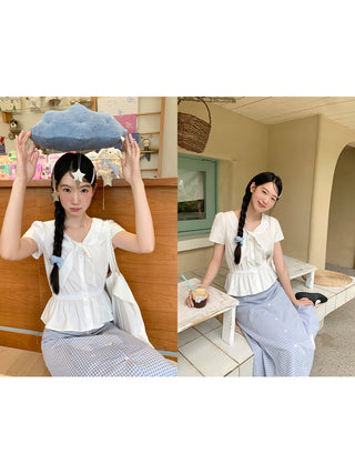 bow white shirt
