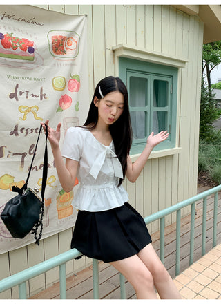 bow white shirt