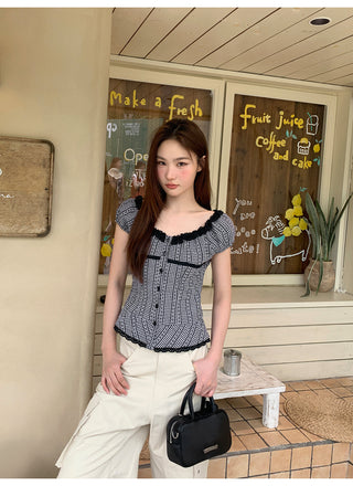 black lace shirt