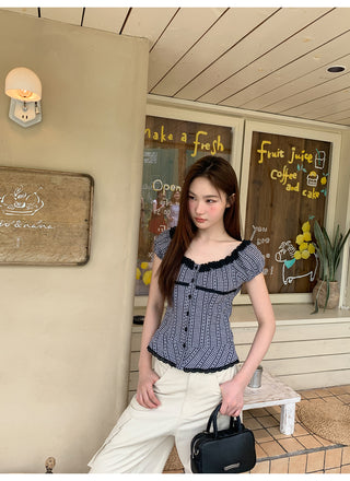 black lace shirt