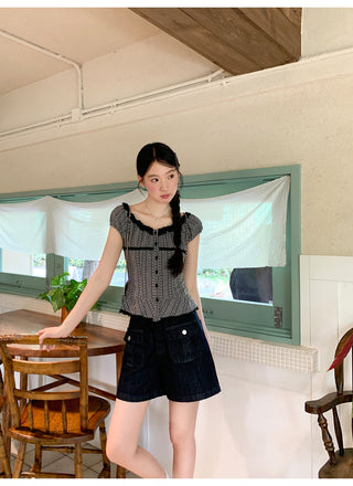 black lace shirt