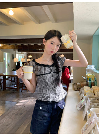 black lace shirt
