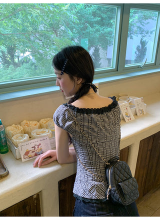 black lace shirt