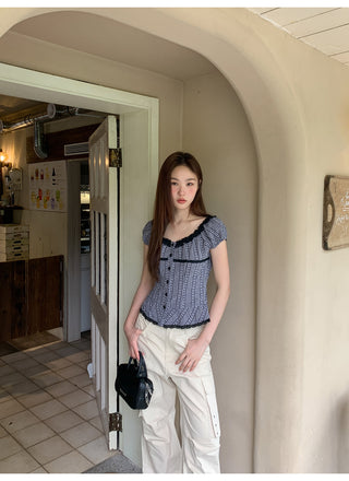 black lace shirt