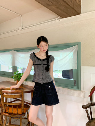 black lace shirt