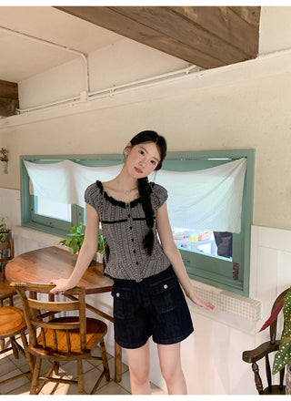 black lace shirt