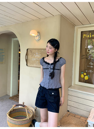 black lace shirt
