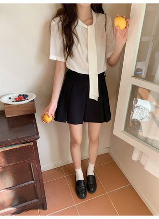 lace bow shirt