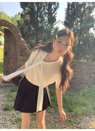 lace bow shirt