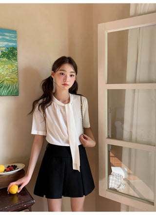 lace bow shirt