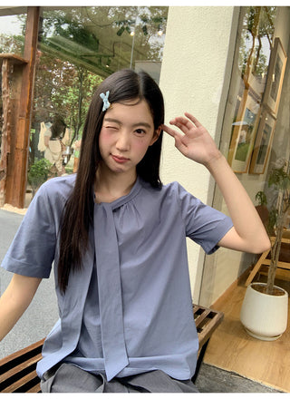 lace bow shirt