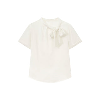 lace bow shirt